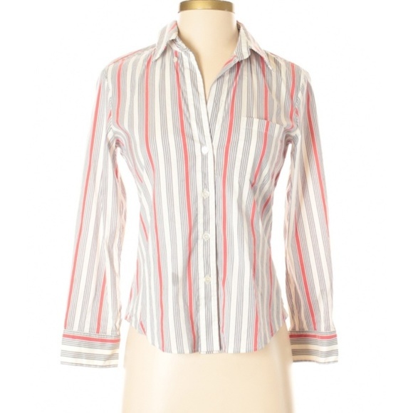 Theory Tops - EUC! Theory Kaylind Multi-Colored Striped Button-Down Shirt Size P / XS